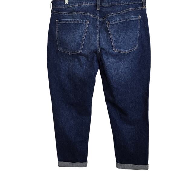 Old Navy Mid Rise Wow Boyfriend Denim Blue Jeans Cuffed Causal Plus Size 14 - Picture 3 of 12